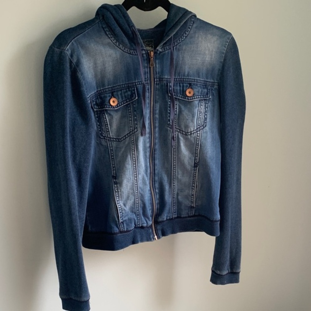 M hoodie denim jacket​